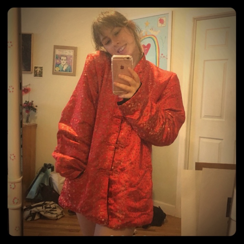 Asian reversible puffy coat